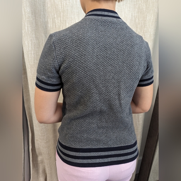 Lactose Size 32 Women's Short Sleeve Tennis Sweatshirt Gray - Picture 3 of 6